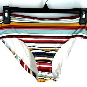 Anne Nicole Women’s Multicolored Striped Bikini Bottom M